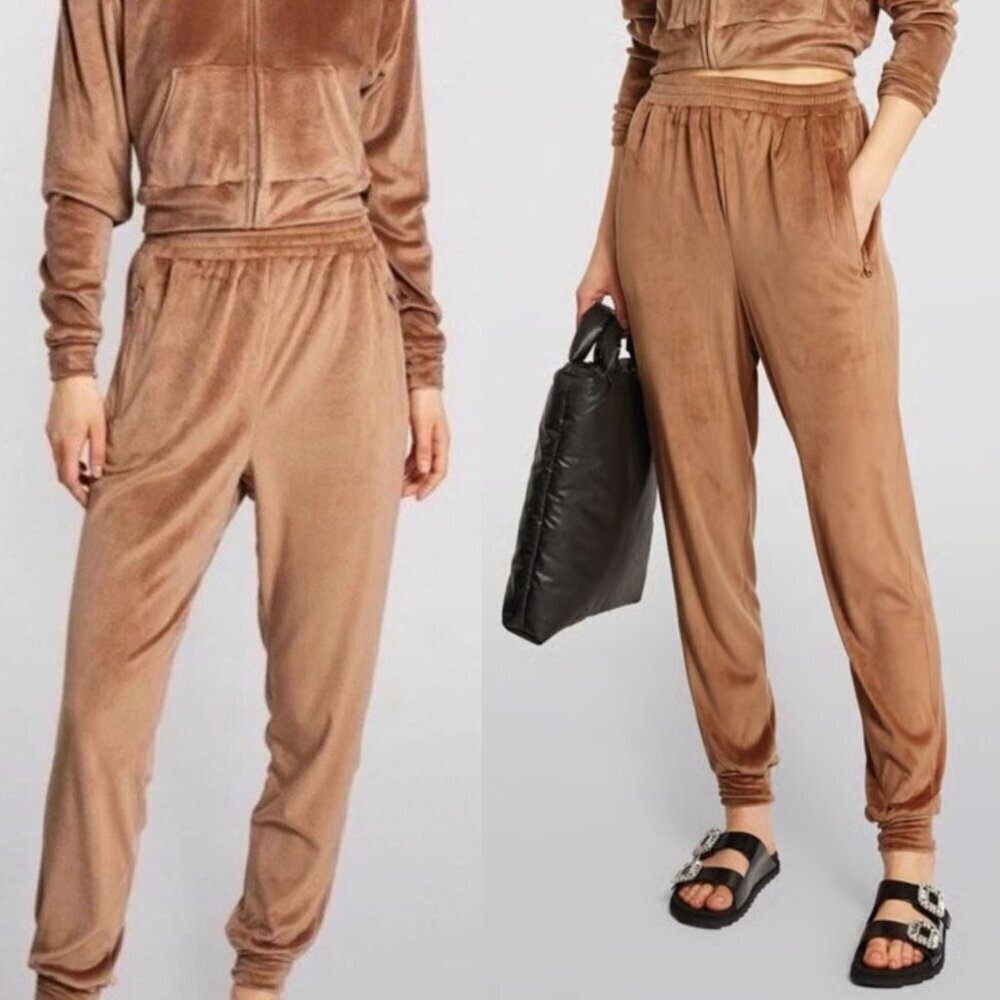 SKIMS Brown Velour Tank Track Jogger Pants Size 4XL 26883
